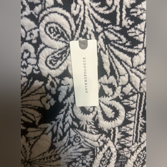 Anthropologie Black & White Stretch Midi Dress NWT/ XL / Front Cutout + Slit - Picture 4 of 7